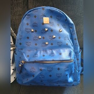MCM Blue Studded Women's Backpack
